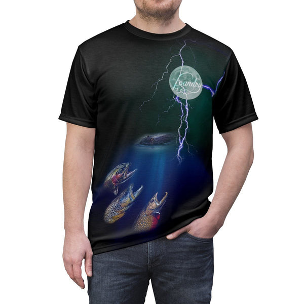 Three Trout Moon - Fly Fishing Tee - Quietforest 