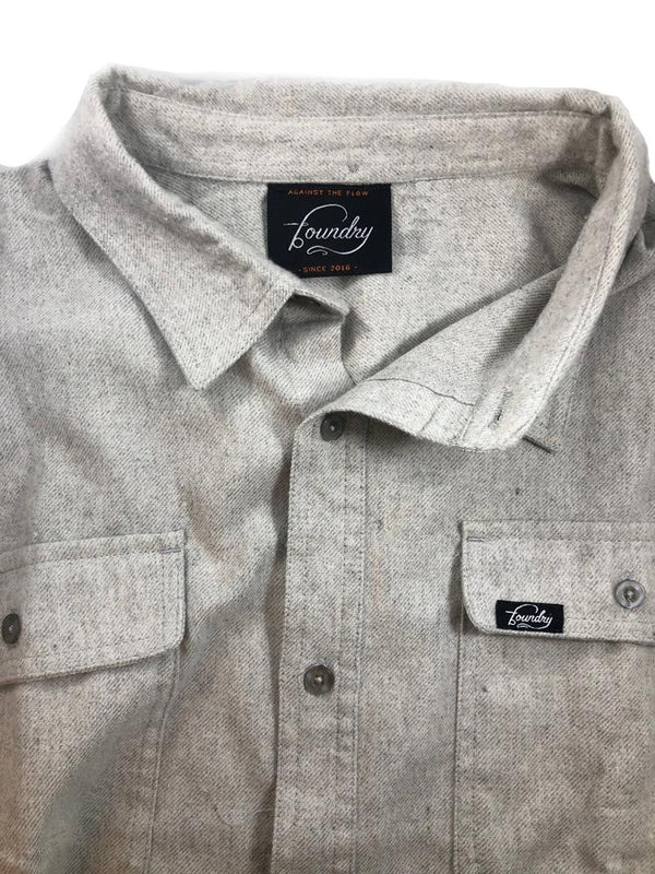 Against The Flow - Stone -  Button Up Flannel - Quietforest 