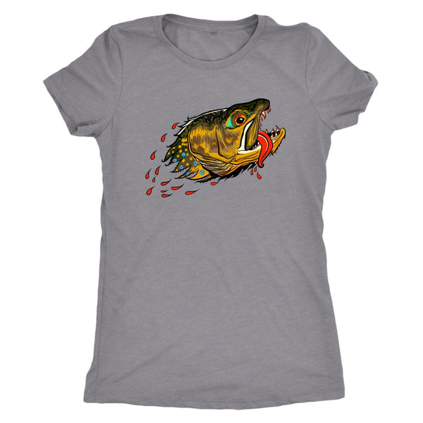 Badgers Water Wolf - Brook Trout - Womens Fly Fishing Tee - Quietforest 