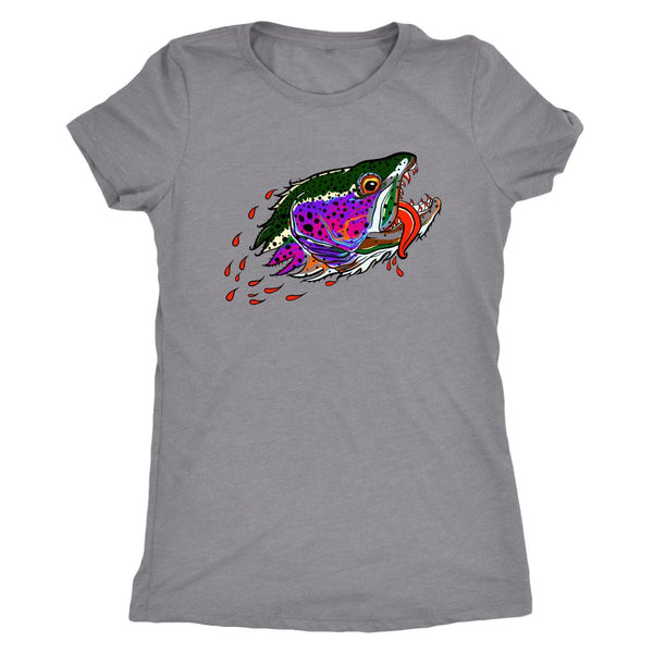 Badgers Water Wolf - Rainbow Trout - Womens Fly Fishing Shirt - Quietforest 
