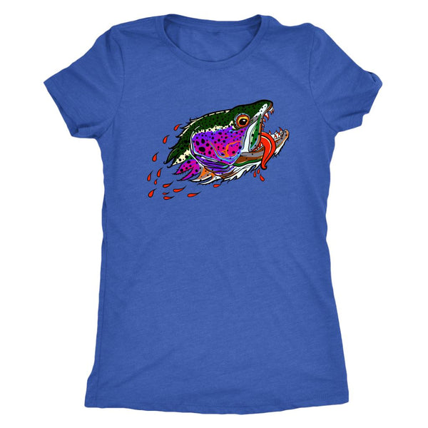 Badgers Water Wolf - Rainbow Trout - Womens Fly Fishing Shirt - Quietforest 