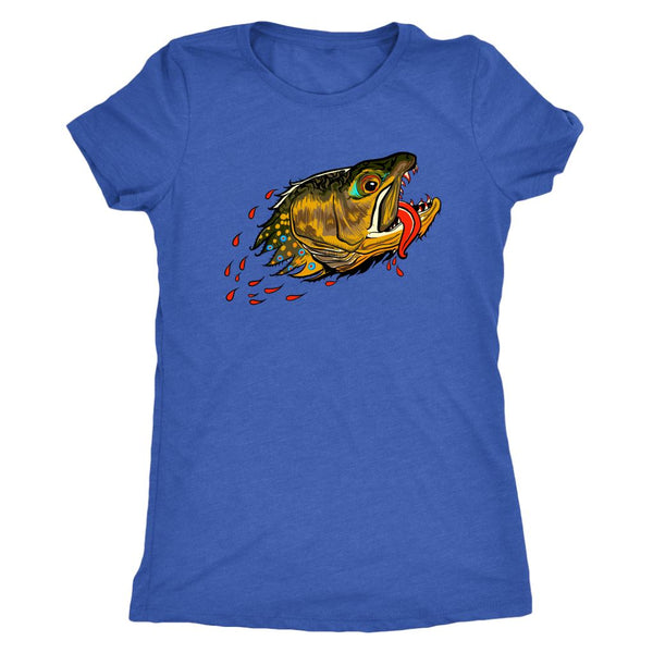 Badgers Water Wolf - Brook Trout - Womens Fly Fishing Tee - Quietforest 