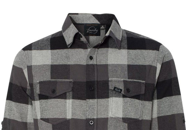 Against The Flow - Black Plaid -  Button Up Flannel - Quietforest 