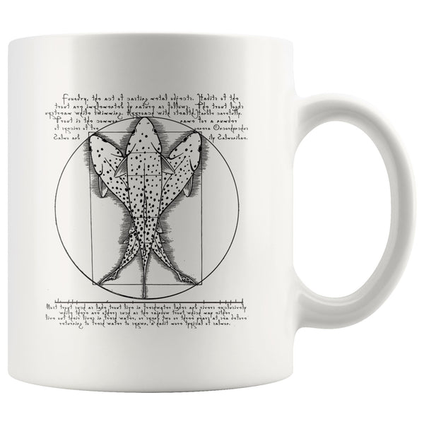 Vitruvian Trout - Coffee Mug - Quietforest 
