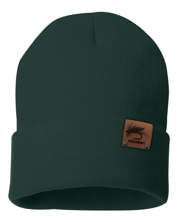 Hook and Feather - Leather Patch Beanie