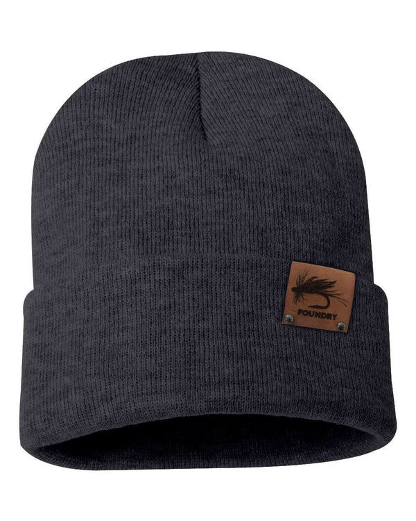 Hook and Feather - Leather Patch Beanie