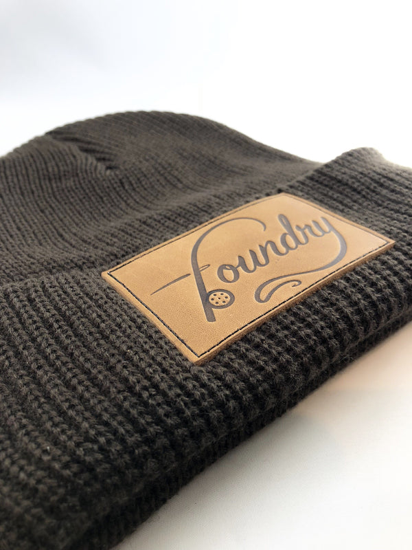 OG Logo - Leather Patch Beanie - Quietforest 