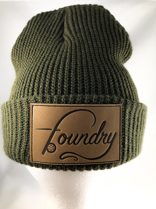 OG Logo - Leather Patch Beanie - Quietforest 