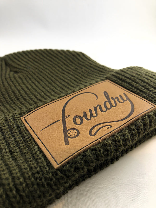 OG Logo - Leather Patch Beanie - Quietforest 
