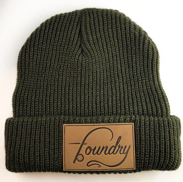 OG Logo - Leather Patch Beanie - Quietforest 
