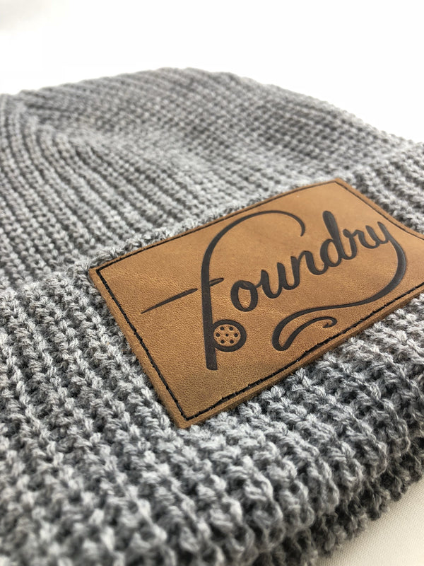 OG Logo - Leather Patch Beanie - Quietforest 