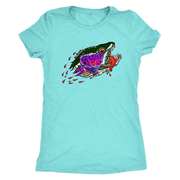 Badgers Water Wolf - Rainbow Trout - Womens Fly Fishing Shirt - Quietforest 