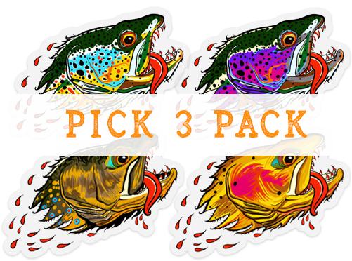 Badgers Water Wolf - Pick 3 Pack - Clear Stickers - Quietforest 