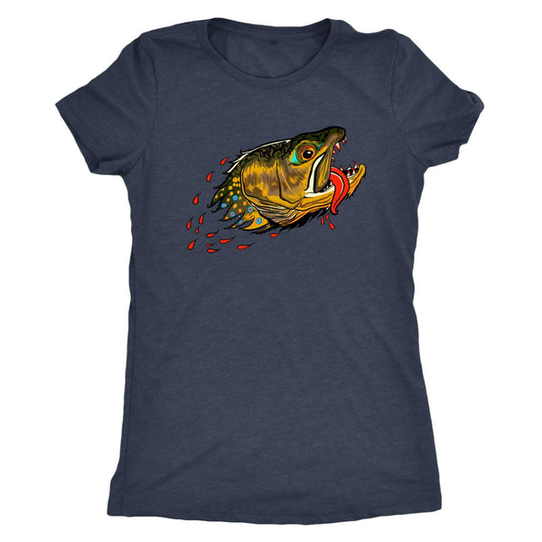Badgers Water Wolf - Brook Trout - Womens Fly Fishing Tee - Quietforest 