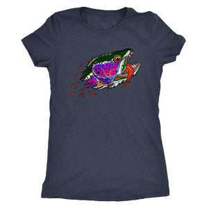 Badgers Water Wolf - Rainbow Trout - Womens Fly Fishing Shirt - Quietforest 