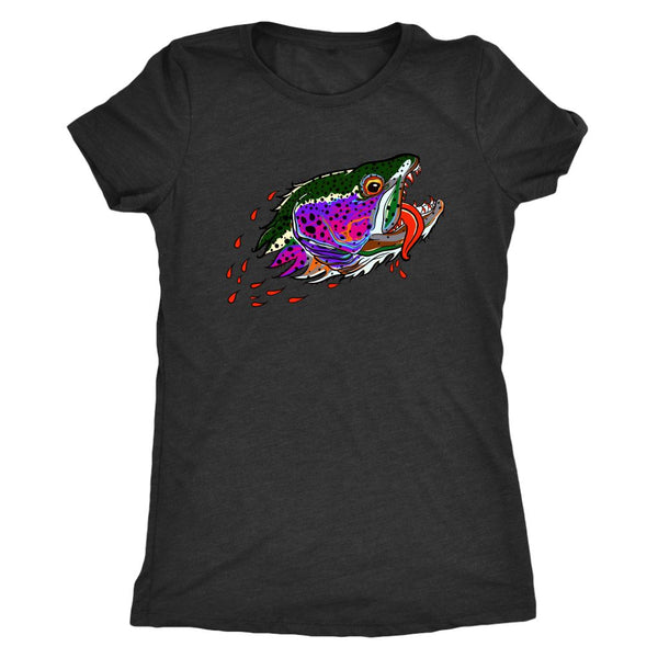Badgers Water Wolf - Rainbow Trout - Womens Fly Fishing Shirt - Quietforest 