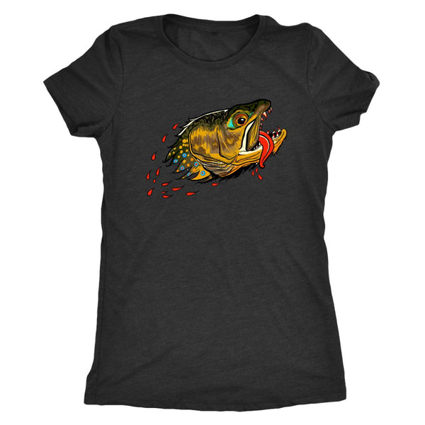 Badgers Water Wolf - Brook Trout - Womens Fly Fishing Tee - Quietforest 