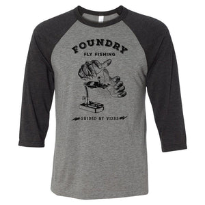 Guided By Vises - Screen Printed 3/4 Sleeve Raglan - Quietforest 