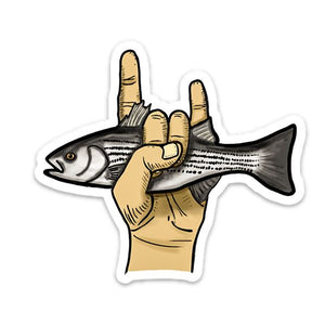Rock Fish  - Striped Bass Fly Fishing Sticker - Quietforest 