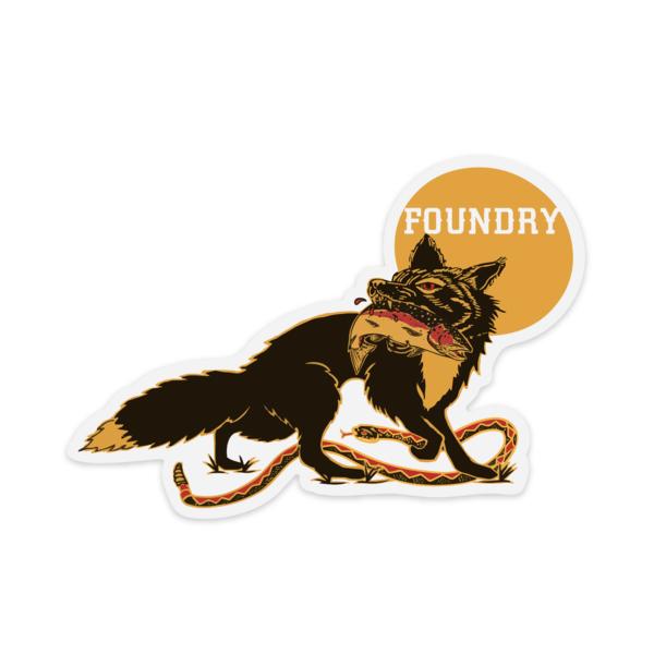 The Greedy Fox W/ Snake - Clear Sticker